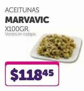 La Gallega Supermercados Aceitunas marvavic x100gr verdes en rodajas oferta