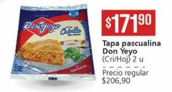 Supermercados Aiello Tapa pascualina don yeyo oferta
