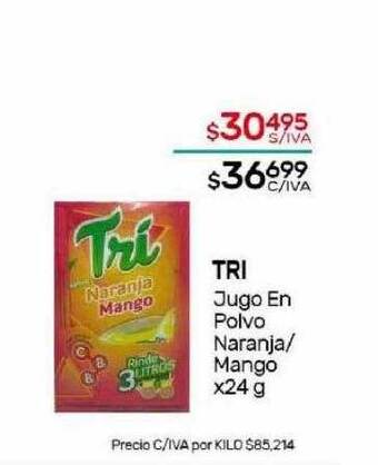 Nini Mayorista Tri jugo en polvo naranja mango oferta