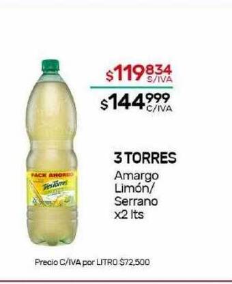 Nini Mayorista 3 torres amargo limón serrano oferta
