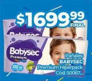 Diarco Pañales babysec premium hiperpack oferta