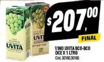 Supermercados Yaguar Vino uvita bco-bco dce oferta