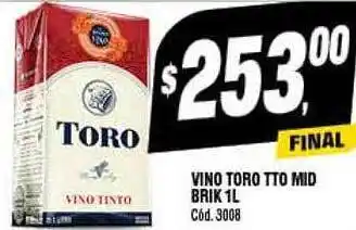 Supermercados Yaguar Vino toro tto mid oferta