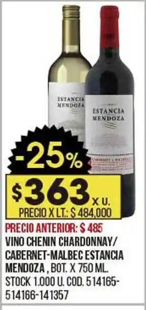 Coto Vino chenin chardonnay cabernet-malbec estancia mendoza oferta