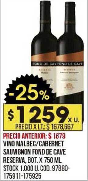 Coto Vino malbec cabernet sauvignon fond de cave reserva oferta