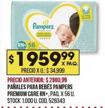 Coto Pañales para bebés pampers premium care rn+ oferta