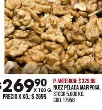 Coto Nuez pelada mariposa oferta
