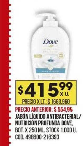 Coto Jabón líquido antibacterial nutrición profunda dove oferta