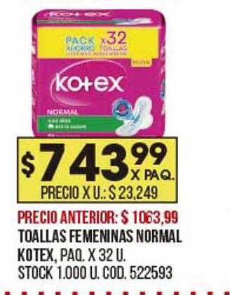 Coto Toallas femeninas normal kotex oferta