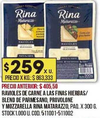 Coto Ravioles de carne a las finas hierbas blend de parmesano, provolone y mozzarella rina matarazzo oferta