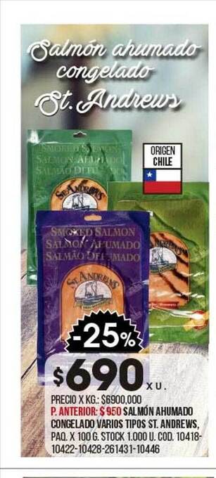 Coto Salmón ahumado congelado varios tipos st andrews oferta