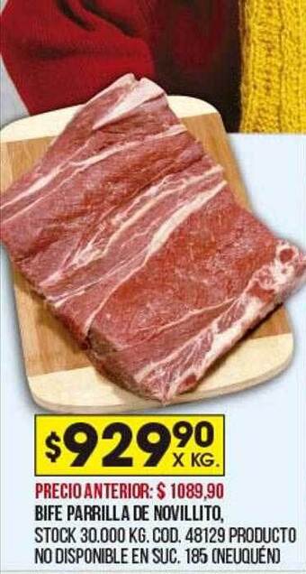 Coto Bife parrilla de novillito oferta