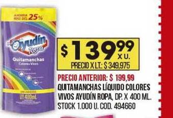 Coto Quitamanchas líquido colores vivos ayudín ropa oferta