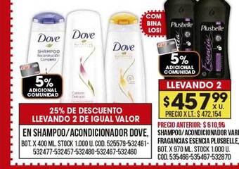 Coto Shampoo acondicionador varias fragancias esencia plusbelle oferta