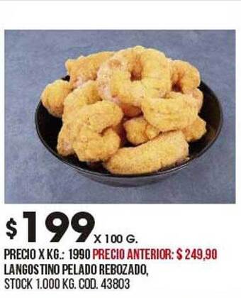 Coto Langostino pelado rebozado oferta
