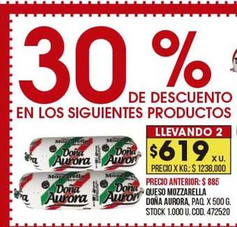 Coto Queso mozzarella doña aurora oferta