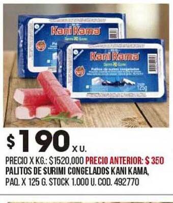 Coto Palitos de surimi congelados kani kama oferta