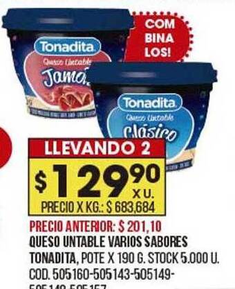 Coto Queso untable varios sabores tonadita oferta