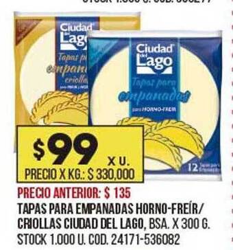 Coto Tapas para empanadas horno-freír criollas ciudad del lago oferta