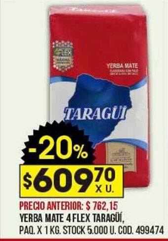 Coto Yerba mate 4 flex taragüí oferta