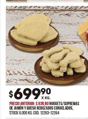 Coto Nuggets supremas de jamón y queso rebozados congelados oferta