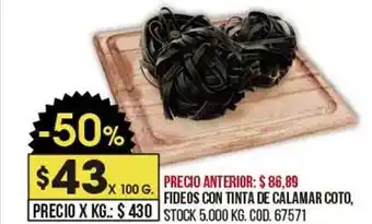 Coto Fideos con tinta de calamar coto oferta