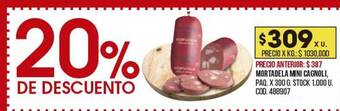 Coto Mortadela mini cagnoli 20% de descuento oferta