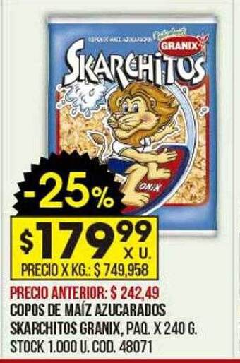 Coto Copos de maíz azucarados skarchitos granix oferta