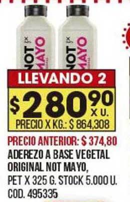 Coto Aderezo a base vegetal original not mayo oferta