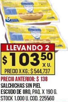 Coto Salchichas sin piel escudo de oro oferta