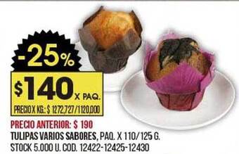 Coto Tulipas varios sabores oferta