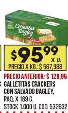 Coto Galletitas crackers con salvado bagley oferta