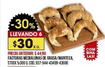 Coto Facturas medialunas de grasa manteca oferta