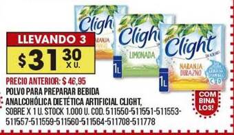 Coto Polvo para preparar bebida analcohólica dietética artificial clight oferta