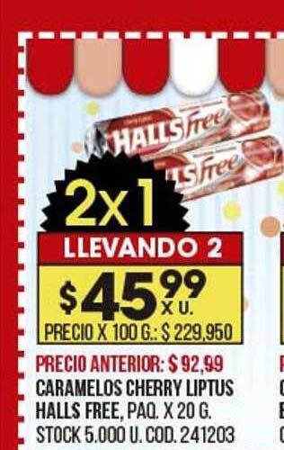 Coto Caramelos cherry liptus halls free oferta