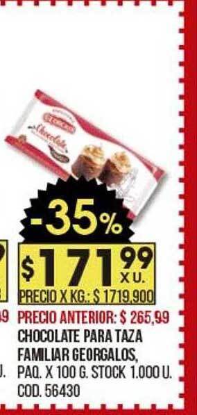 Coto Chocolate para taza familiar georgalos oferta