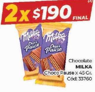 Diarco Chocolate milka choco pause oferta