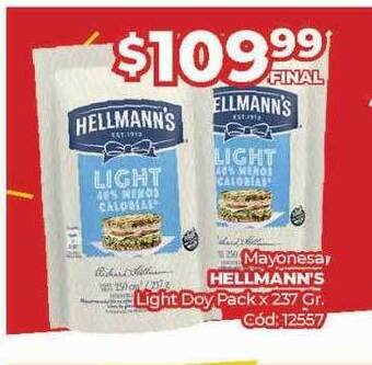 Diarco Mayonesa hellmann's light doy pack oferta