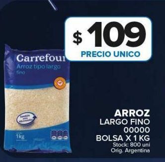 Carrefour Maxi Arroz largo fino 00000 bolsa x 1 kg oferta