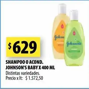 Punto Mayorista Shampoo o acondicionador johnson's baby x 400ml oferta