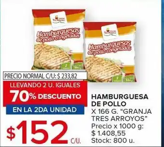 Carrefour Maxi Hamburguesa de pollo 166g oferta
