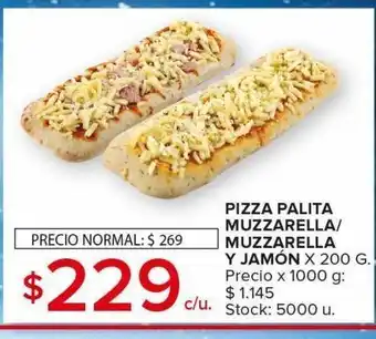 Carrefour Maxi Pizza palita muzzarella / muzzarella y jamón 200g oferta