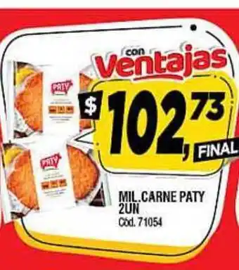 Supermercados Yaguar MIL. CARNE PATY 2UN oferta