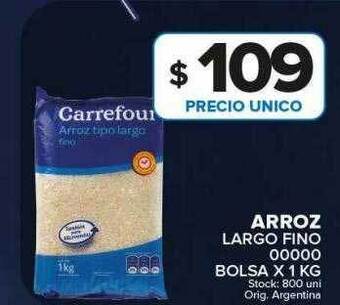 Carrefour Maxi Arroz largo fino 00000 bolsa oferta