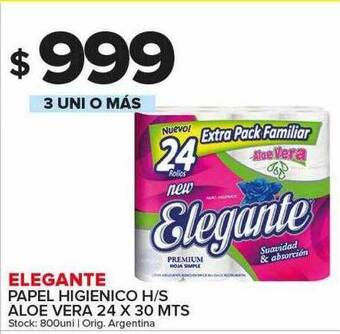 Carrefour Maxi Elegante papel higienico h s aloe vera oferta