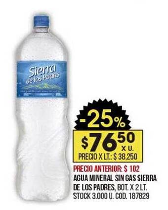 Coto Agua mineral sin gas sierra de los padres oferta