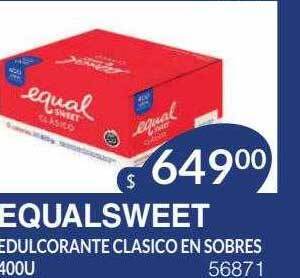 Masivos Equalsweet edulcorante clasico en sobres oferta