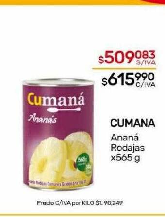 Nini Mayorista Cumana ananá rodajas oferta