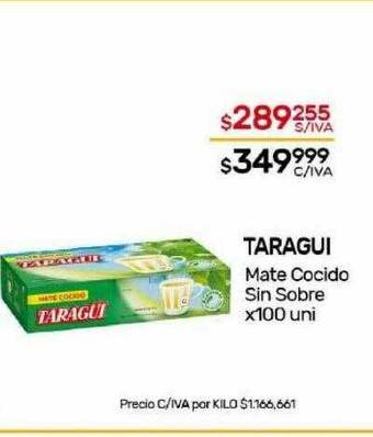 Nini Mayorista Taragui mate cocido sin sobre oferta