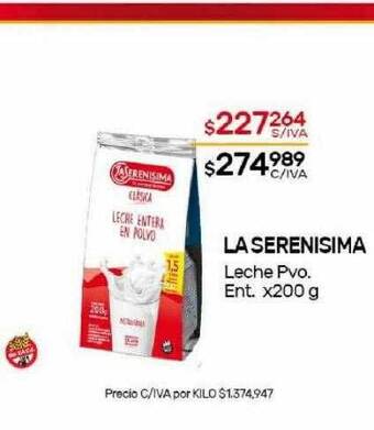Nini Mayorista La serenisima leche pvo. ent. oferta